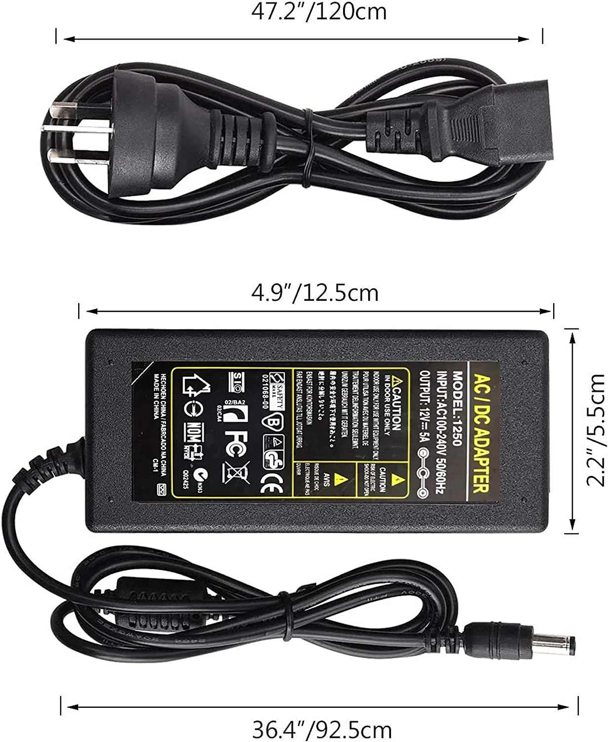 12V 5A Power Supply AC Adapter 60W - Image 5