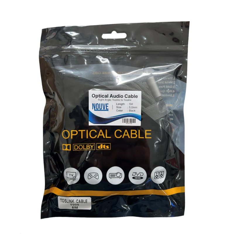 5m Right Angle Optical Audio Cable | Nylon Braided - Image 3