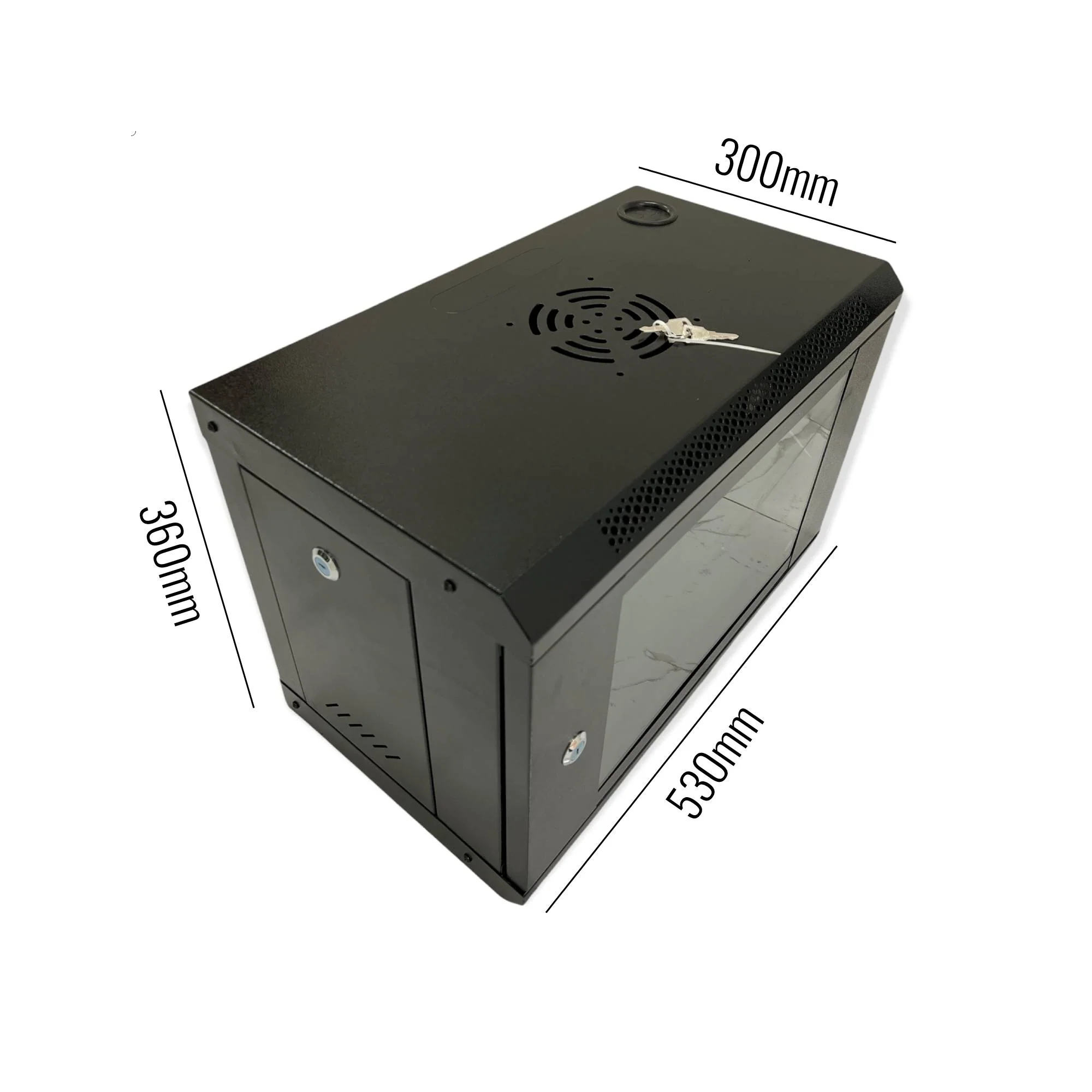 WC6US 6RU 19" Wall Mount Server Rack Data Cabinet 300mm Deep - Image 3