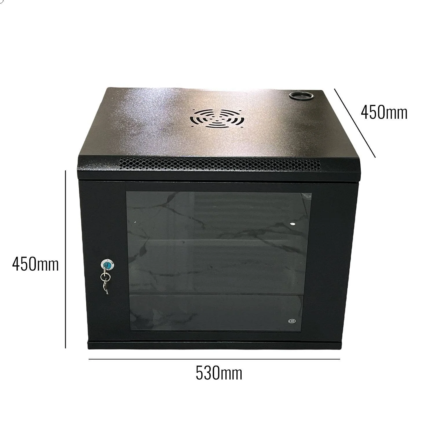 WC8U 8RU 19" Wall Mount Server Rack Data Cabinet 450mm Deep - Image 3