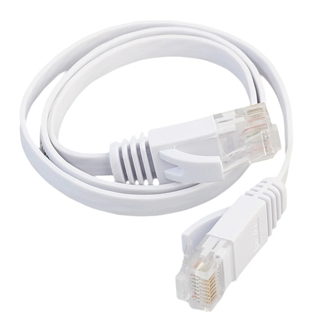 CAT6 RJ45 Ethernet Flat Ribbon Style Patch Cable  1m - White - Image 4