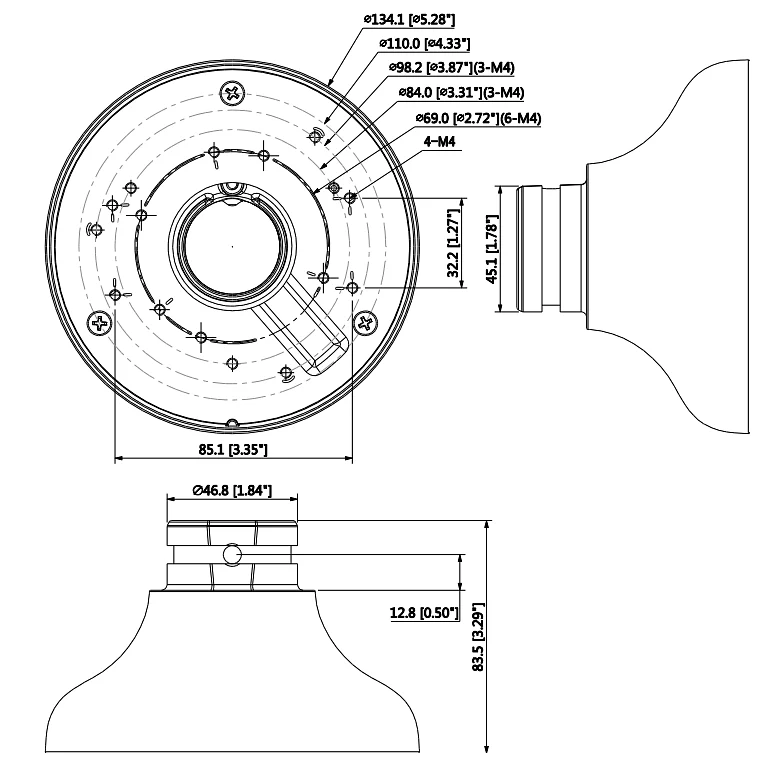 DH-PFA106 Camera Mount Adapter Plate of Mini Dome - Image 3