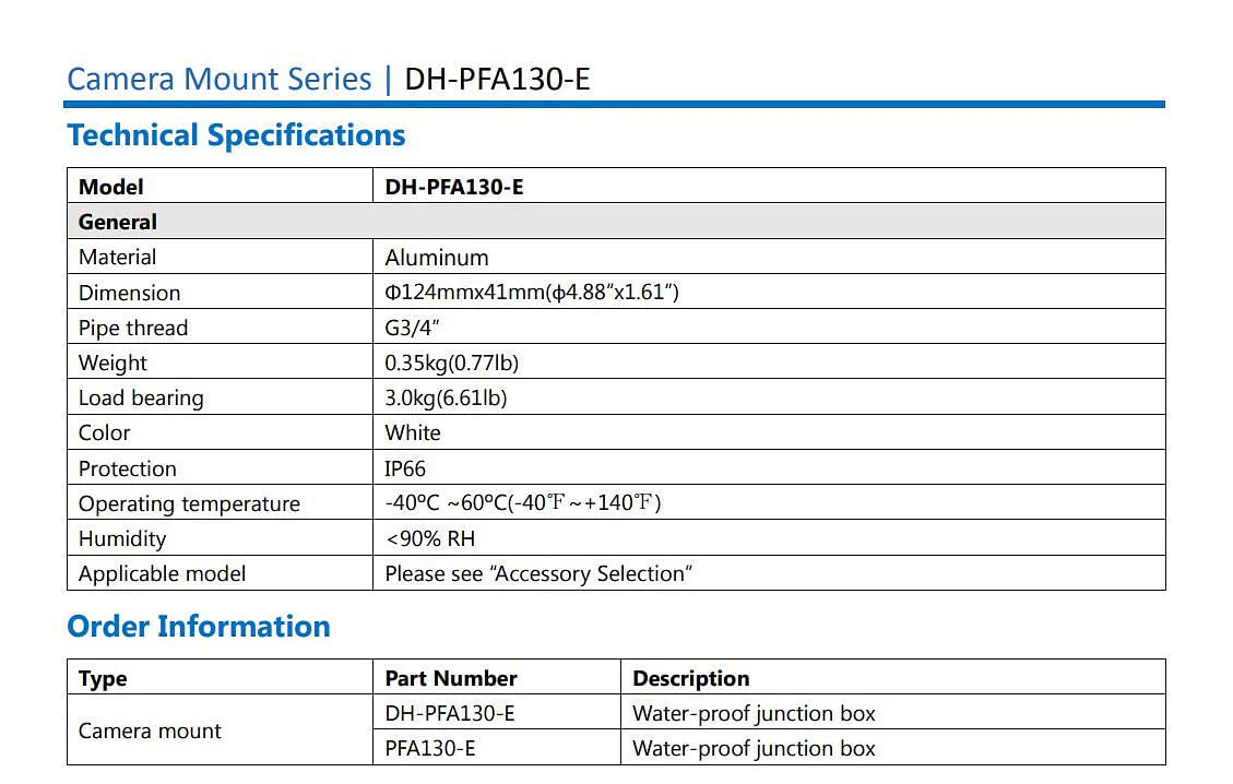 PFA130-E Camera Mount Bracket - Waterproof Junction Box - Image 6