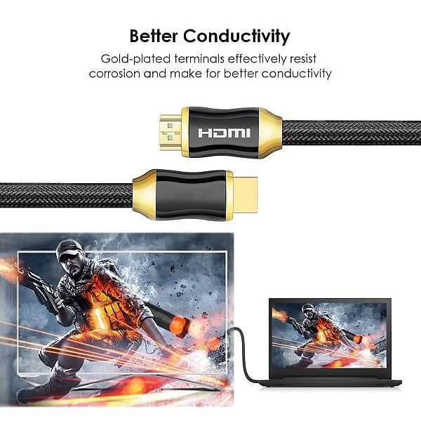 4K HDMI 2.0 Cable ULTRA HD 2160p 3D | High-Speed HDMI Cable with Ethernet Nylon Shield 30AWG - Image 5