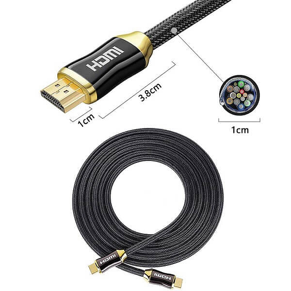 4K HDMI 2.0 Cable ULTRA HD 2160p 3D | High-Speed HDMI Cable with Ethernet Nylon Shield 30AWG - Image 7