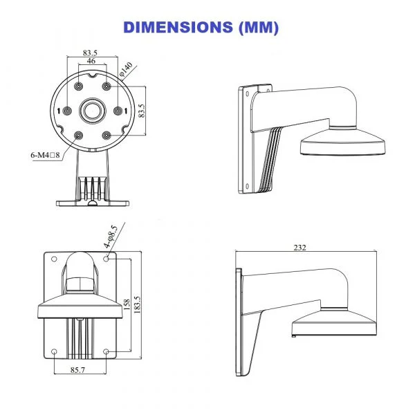 Hikvision Wall Mount Bracket  DS-1273ZJ-140 - Image 3