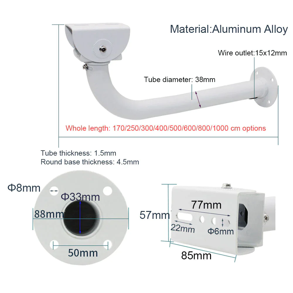 Long Arm CCTV Camera Wall Mount Bracket - 350mm | SY-9002L - Image 6