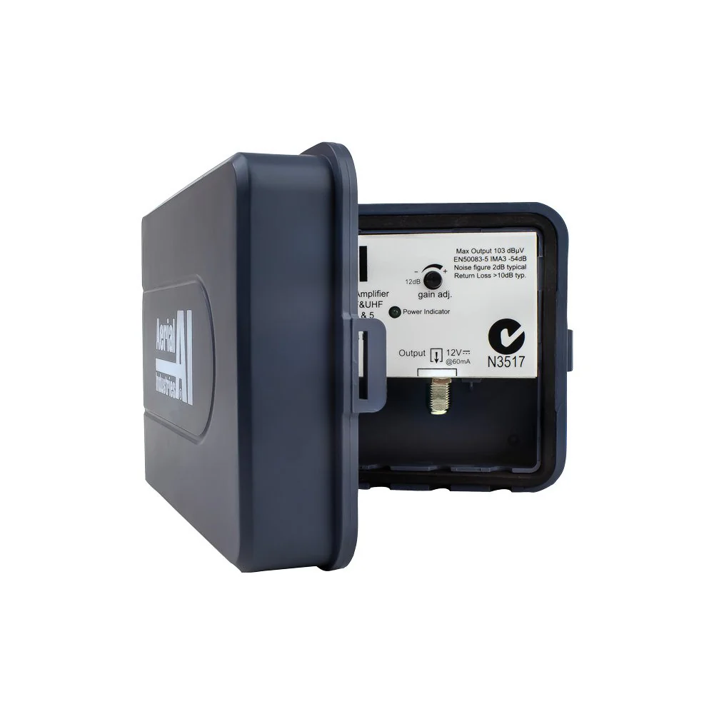 Masthead Amplifier 1 Input 24dB Gain VHF UHF 12V DC PAL Power Supply - Image 3