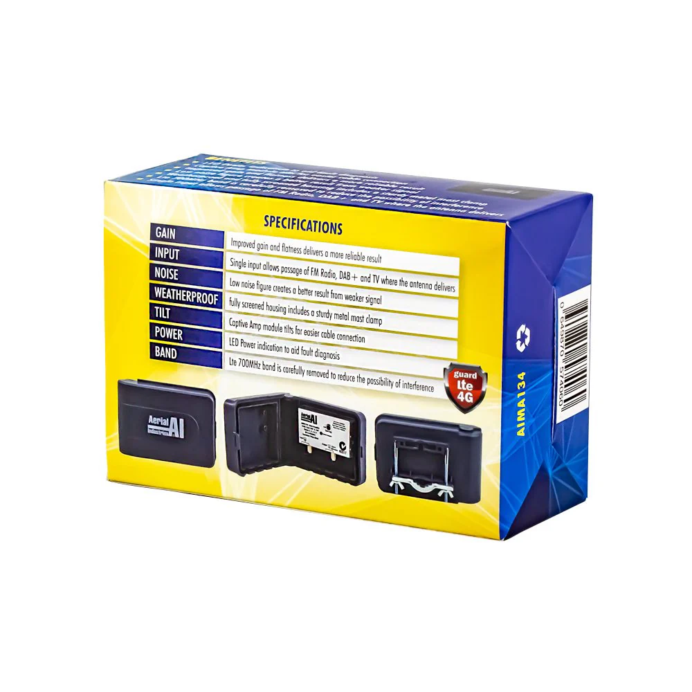 Masthead Amplifier 1 Input 34dB Gain 88-694MHz 12V DC Lte Filter with Power Supply - Image 5