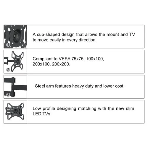 NOUVE NLCD2923 FULL MOTION BRACKET 19''-37'' - Image 5