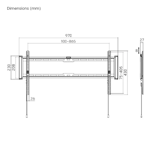 NOUVE NPLB77 FIXED WALL MOUNT WITH STRING LOCK 43'-90' 75KG - Image 3