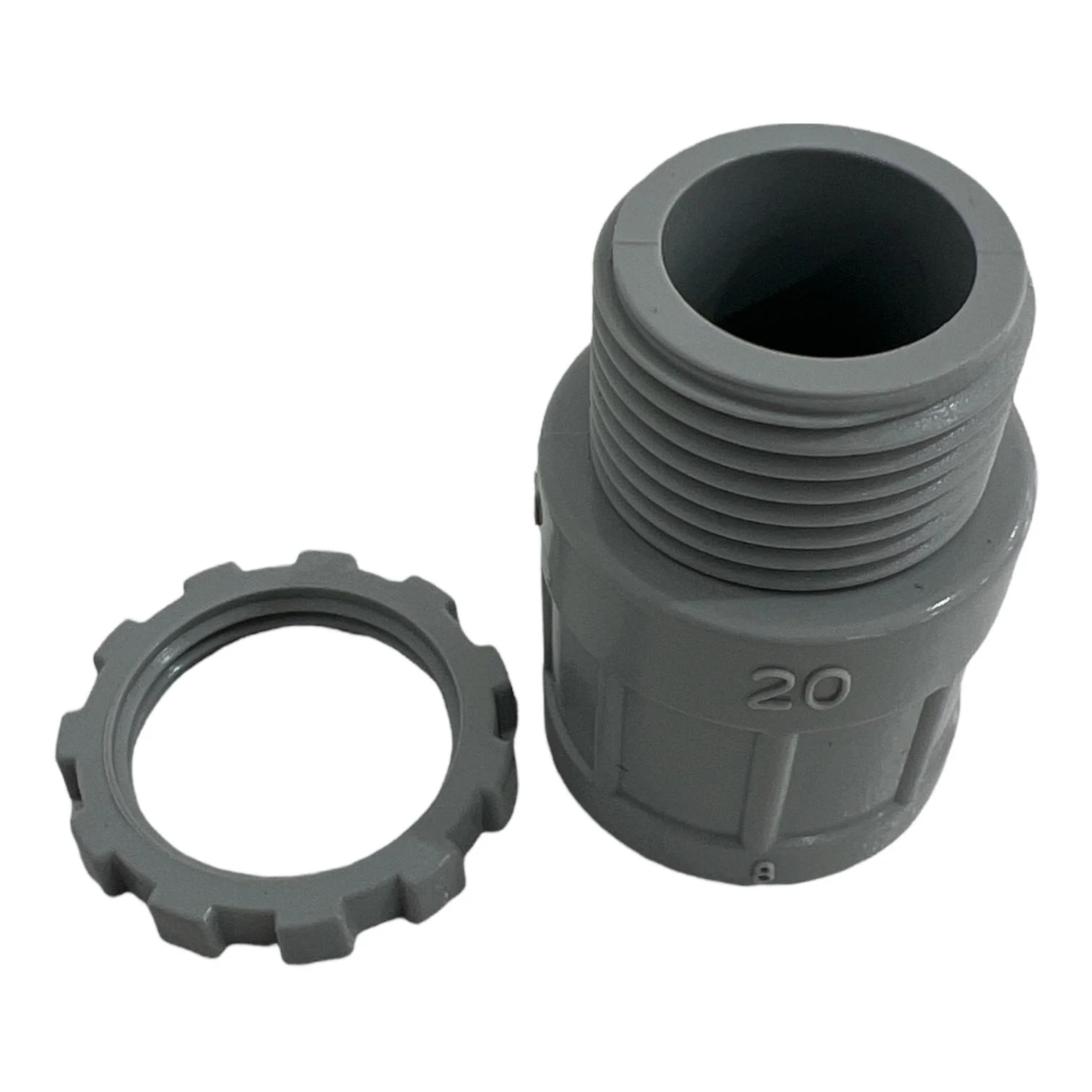 Plain to Screw Adapter with Lock Ring - 20mm