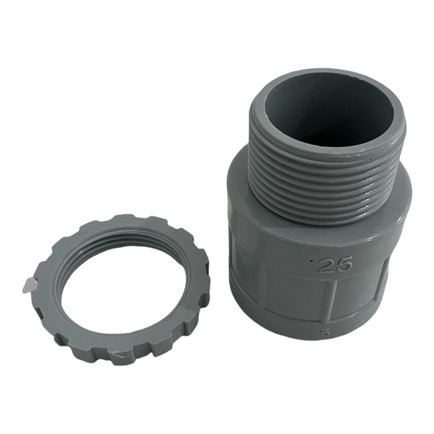 Plain to Screw Adapter with Lock Ring - 25mm