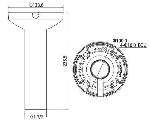 DAHUA PFB300C Ceiling Mount Bracket DH-AC-PFB300C - Image 3