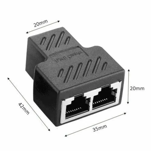 RJ45 Splitter 1 to 2 Ethernet Ports Cable Splitter (Black) Cat5, Cat5e, Cat6, Cat7 - Image 3