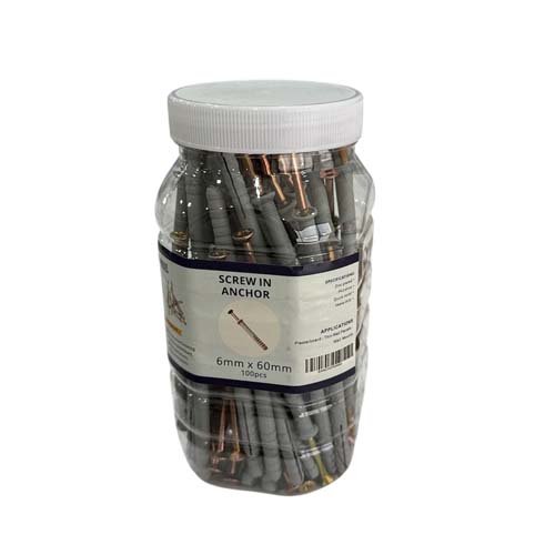SCREW IN ANCHOR 6MM x 60MM  ZINC PLATED 100pcs - Image 2
