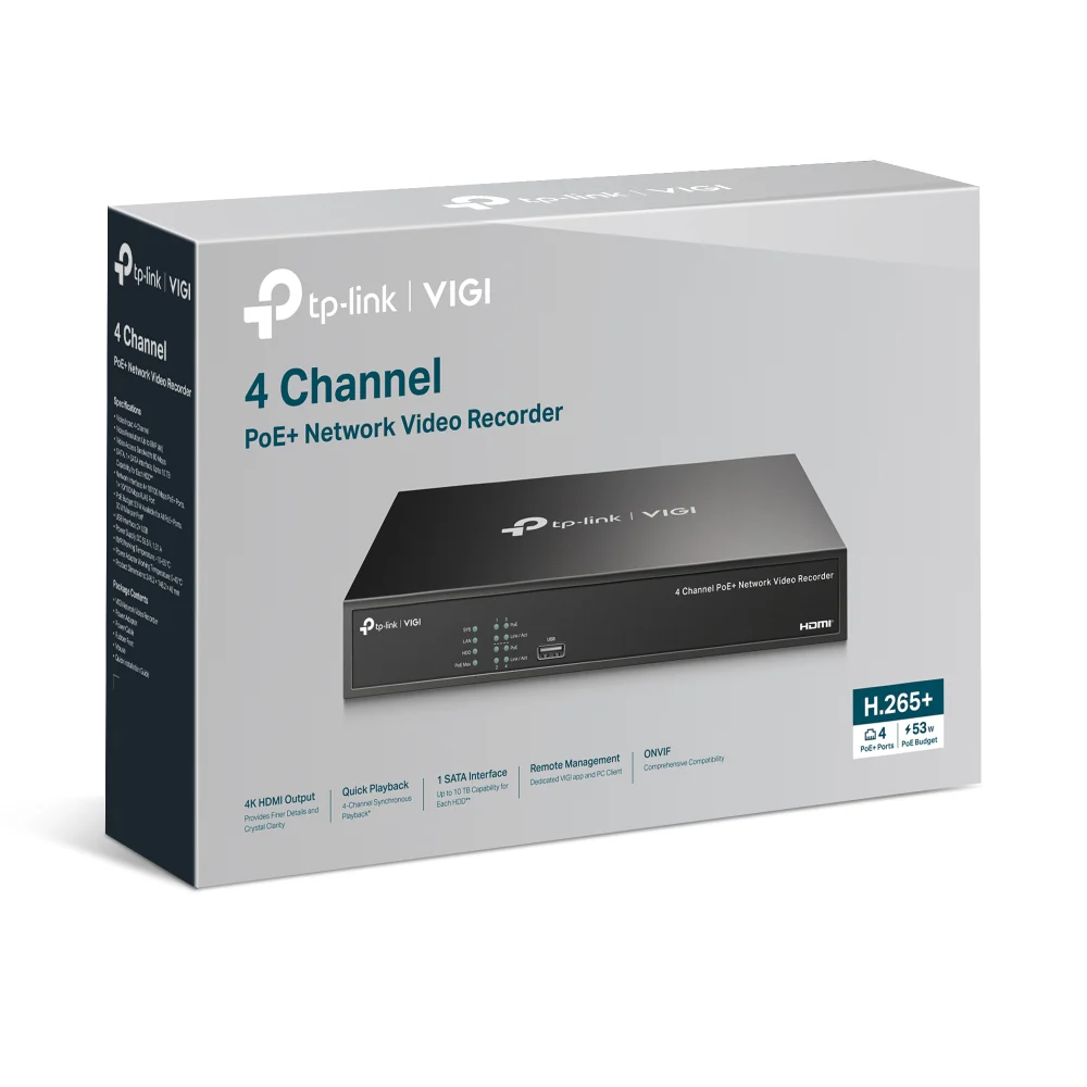 TP-Link Insight 5MP CCTV Kit: 4 x 5MP IP Turret Cameras (Full-Colour Speaker / Mic / Light) + 4CH NVR + 2 TB HARD DRIVE - Image 6