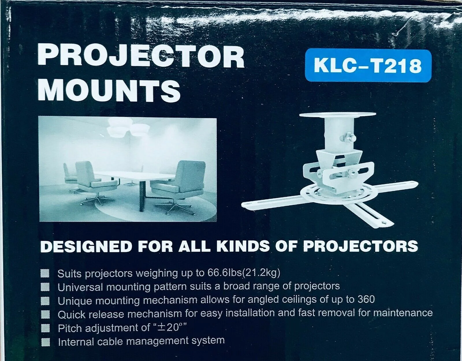 Universal Projector Mount Bracket 12cm 21kg | KLC-T218 - Image 4