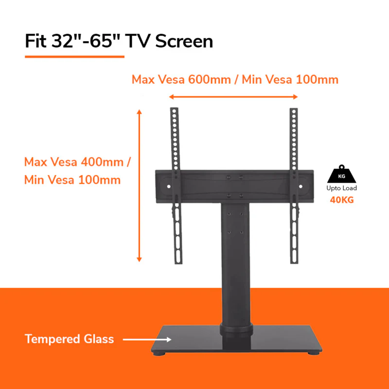 Universal Table Top TV Stand for 32-65" Swivel - DS304L - Image 6